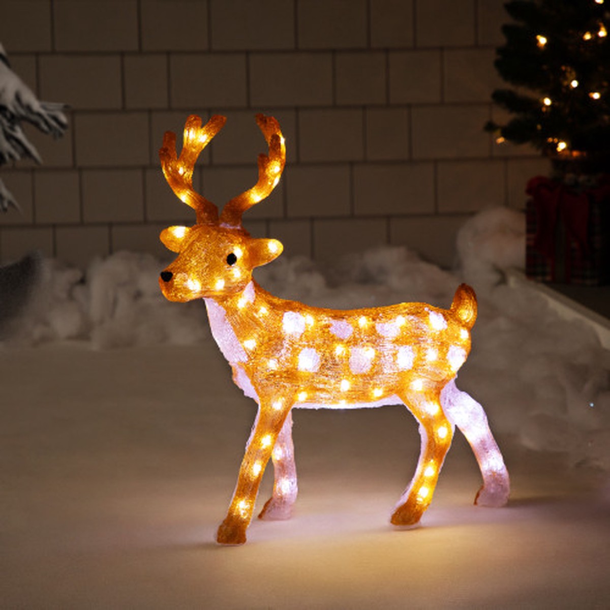 24" LED Lighted Commercial Grade Acrylic Reindeer Outdoor Christmas Decoration
