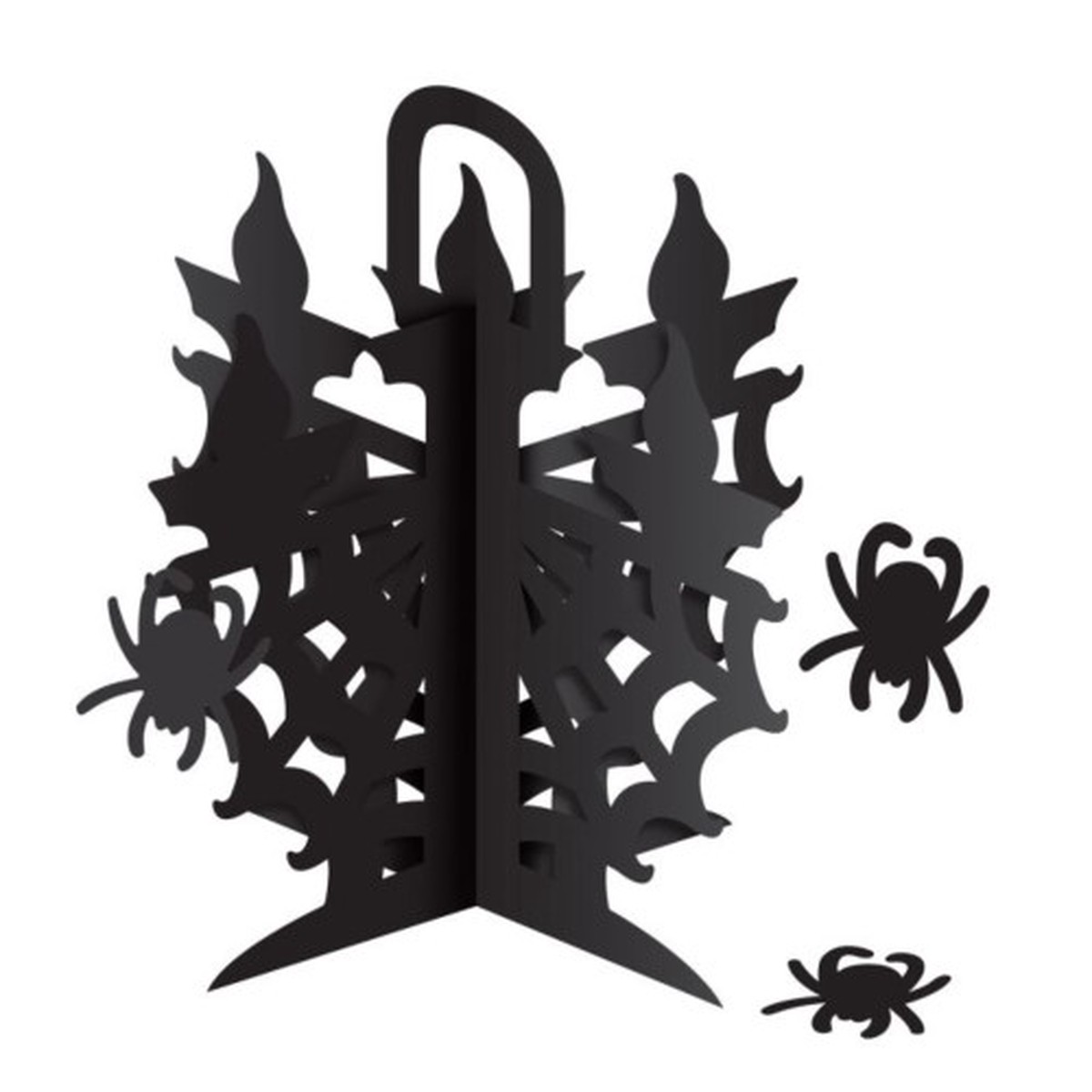 3D Spider Candelabra Halloween Decorations - 14.75" - Black - Pack of 12
