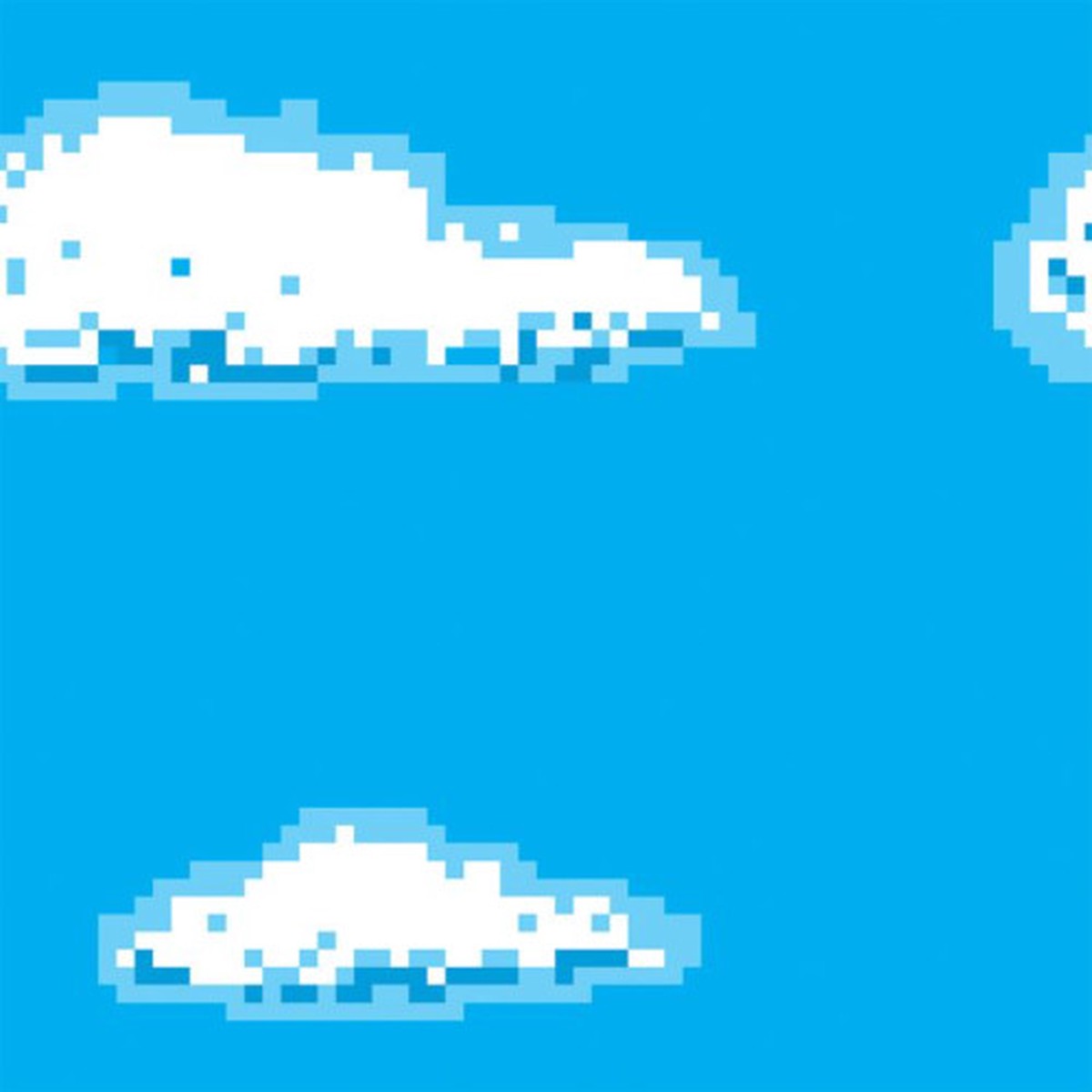 8 Bit Gamer Sky Photo Backdrop -30' - Blue and White - Pack of 6