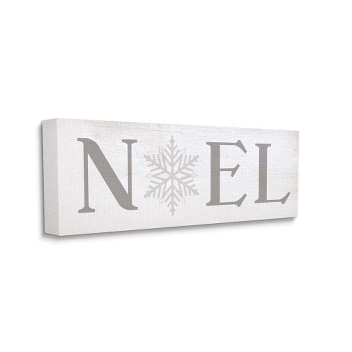 Beige and Gray Noel Snowflake Christmas Rectangular Canvas Wall Art Decor 30" x 13"