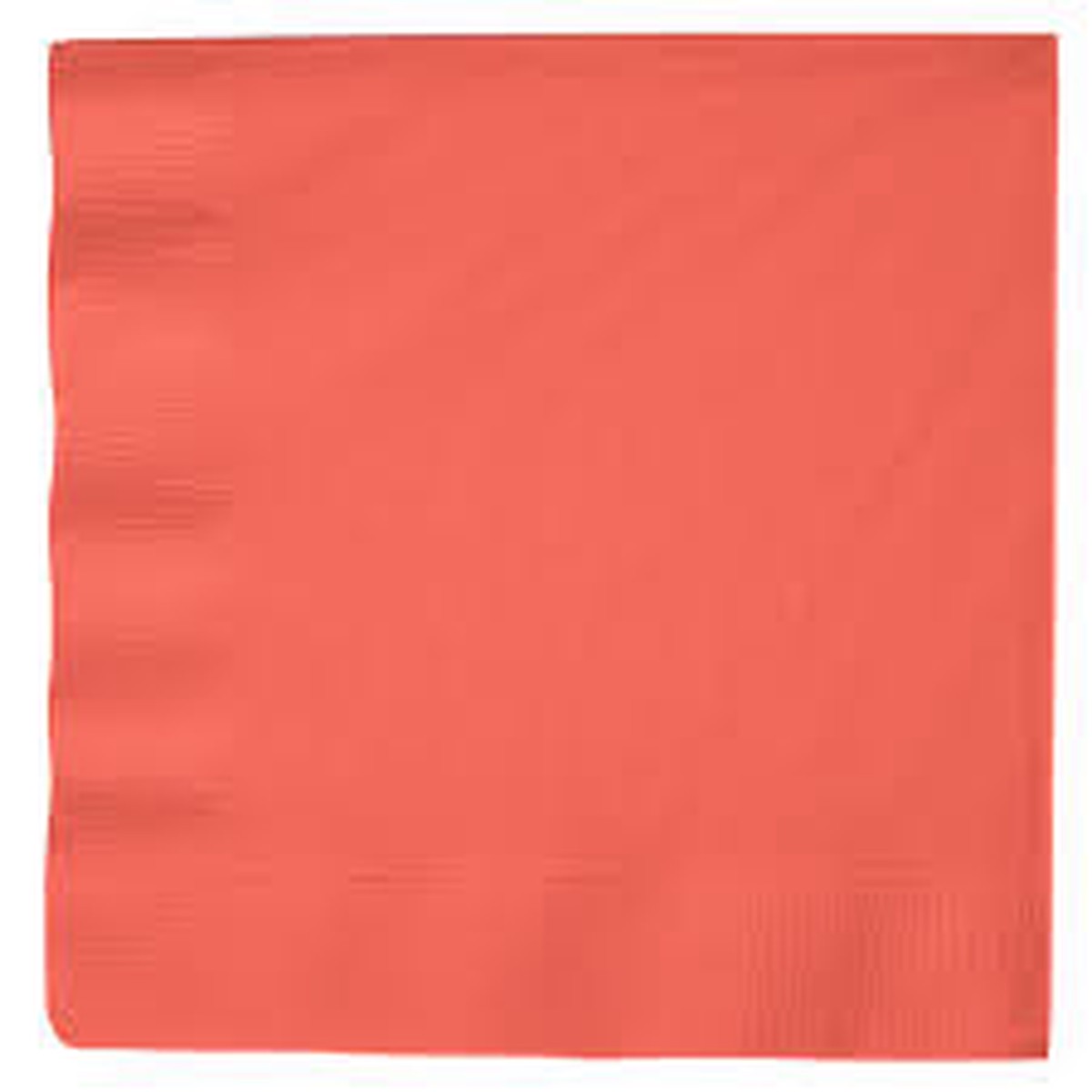Club Pack of 600 Solid Coral Pink 2-Ply Disposable Paper Party Luncheon Napkins 6.5"