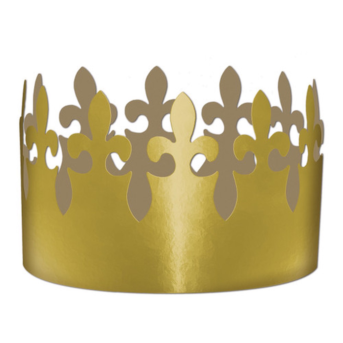Club Pack of 72 Gold Mardi Gras with Adjustable Band Party Crowns 4"