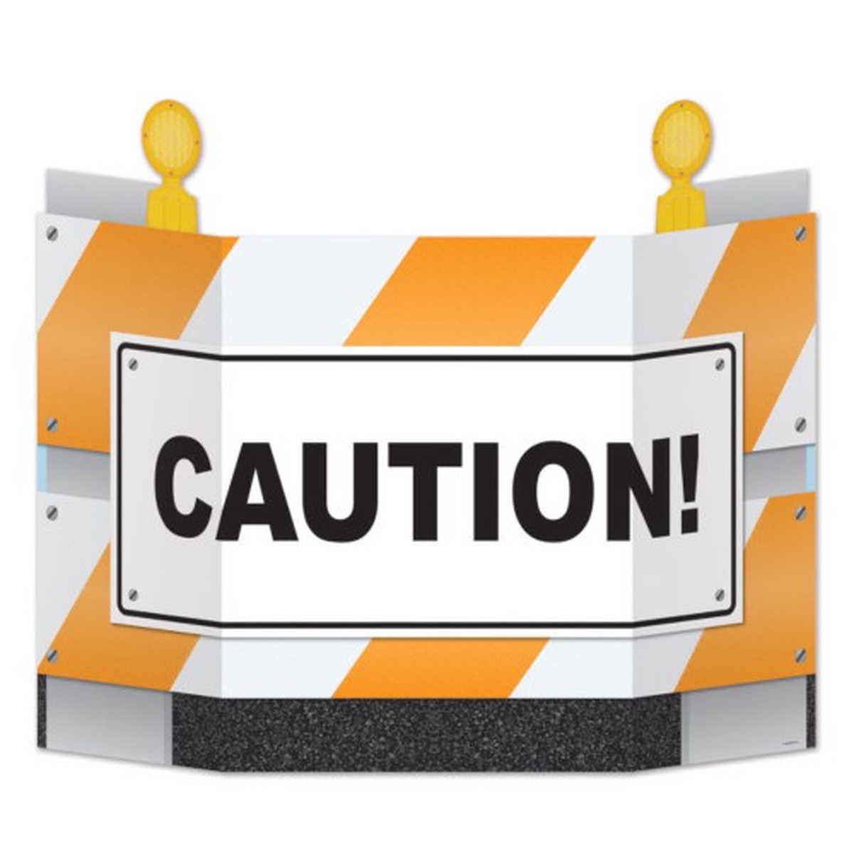 Construction Barricade Party Photo Prop - 37" - Orange, White and Black - Pack of 6