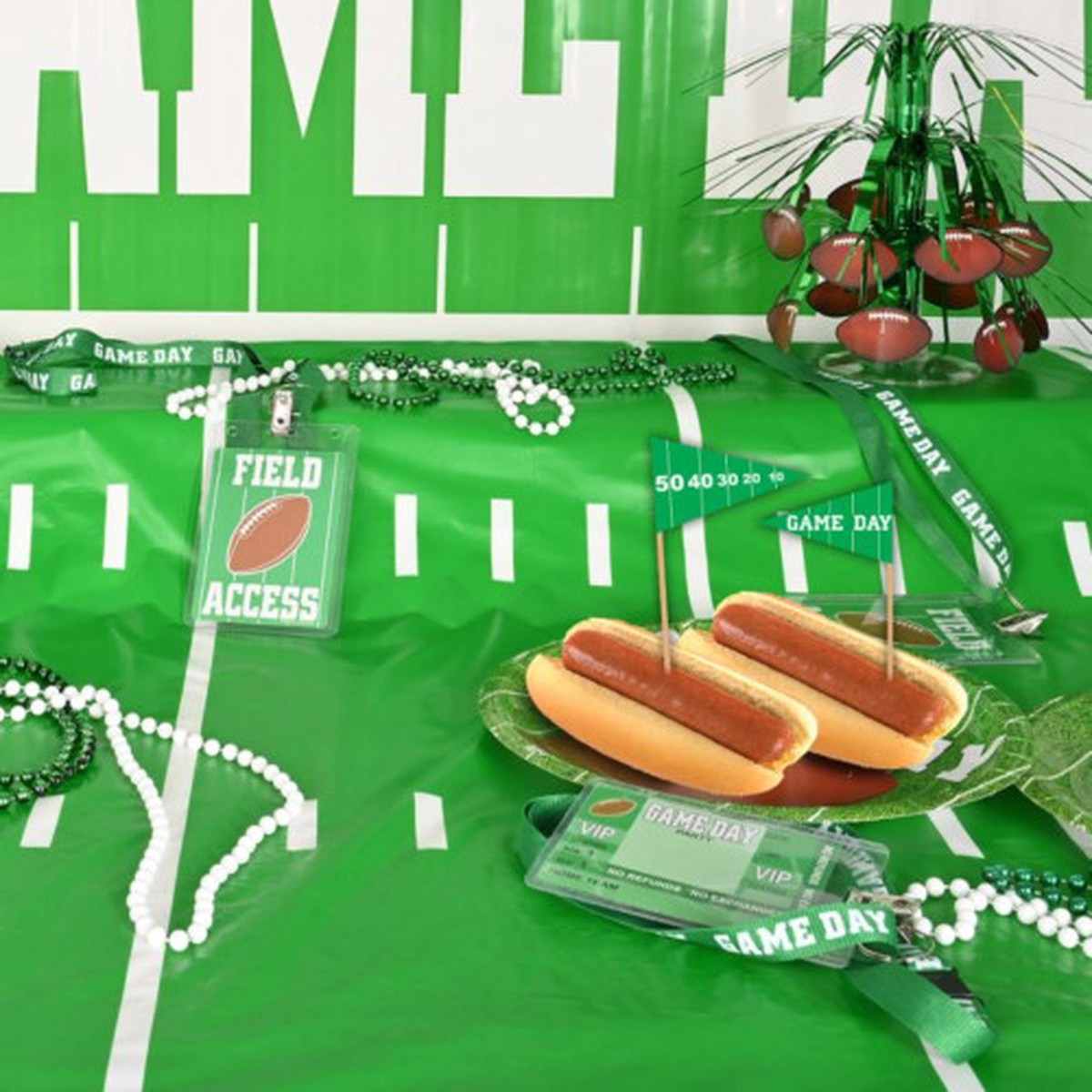 Disposable Game Day Football Food Party Picks - 2.5" - Green - Pack of 600