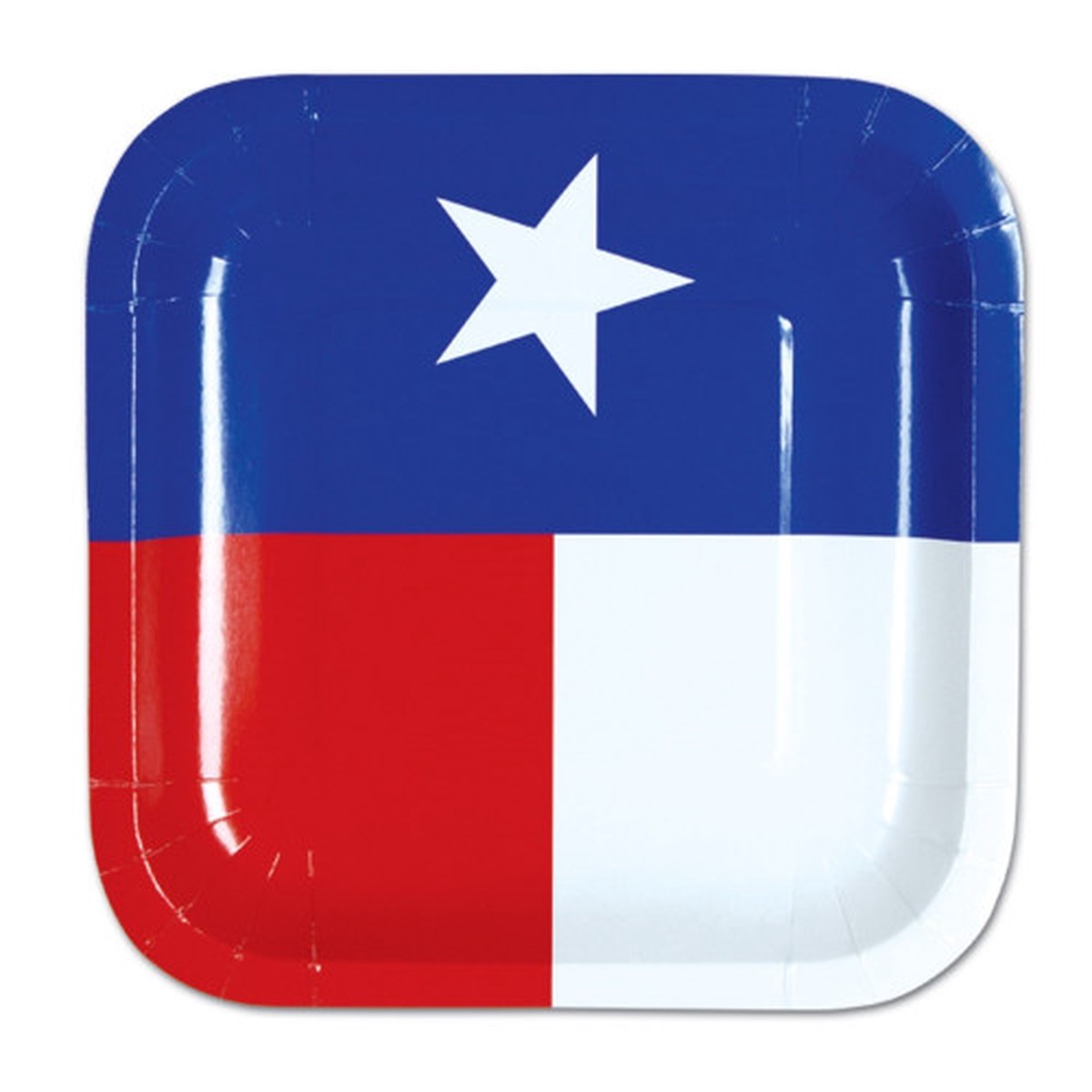 Disposable Texas State Flag Party Dessert Plates - 7" - Pack of 96