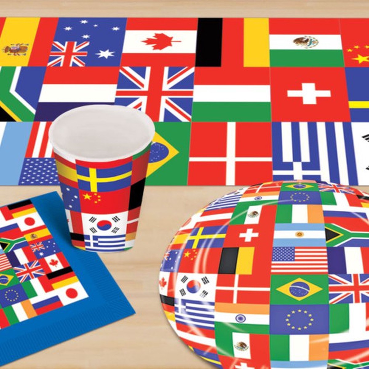 International Flags Table Runner - 72" - Multicolor - Pack of 12