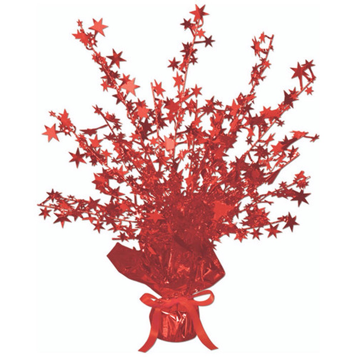 Metallic Stars Party Centerpiece - 15" - Red - Pack of 12