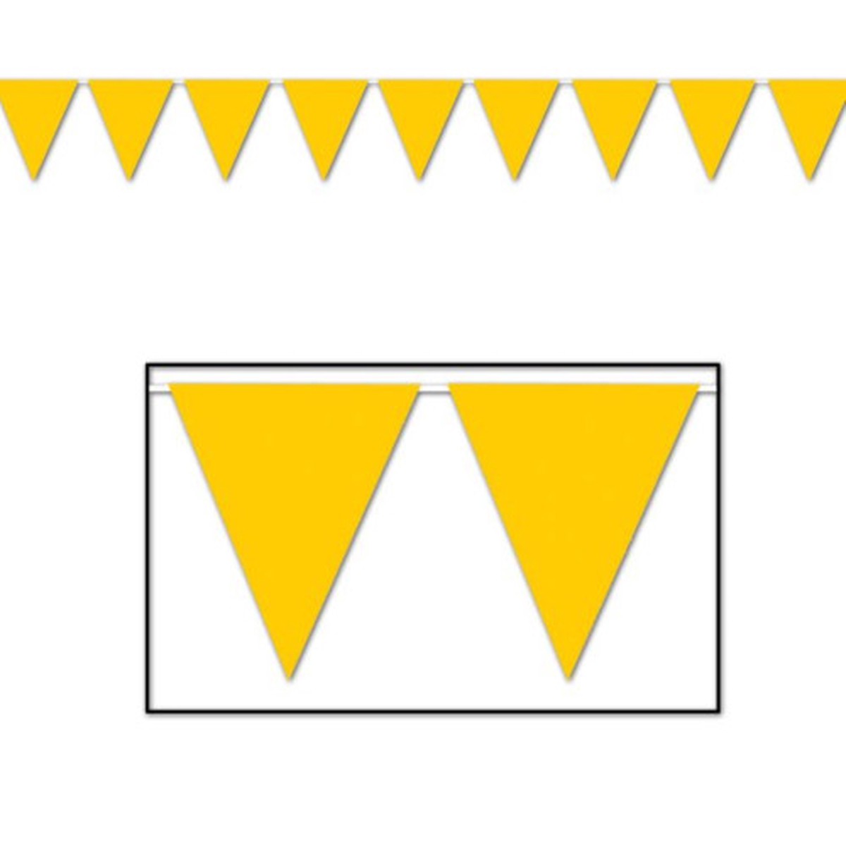 Pennant Banner Hanging Party Decorations - 12' - Golden Yellow - Pack of 12