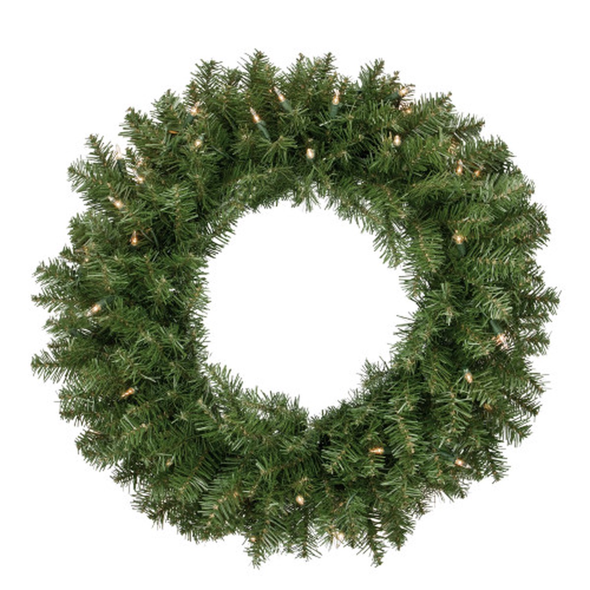 Pre-Lit Artificial Rockwood Pine Christmas Wreath - 24" - Clear Lights
