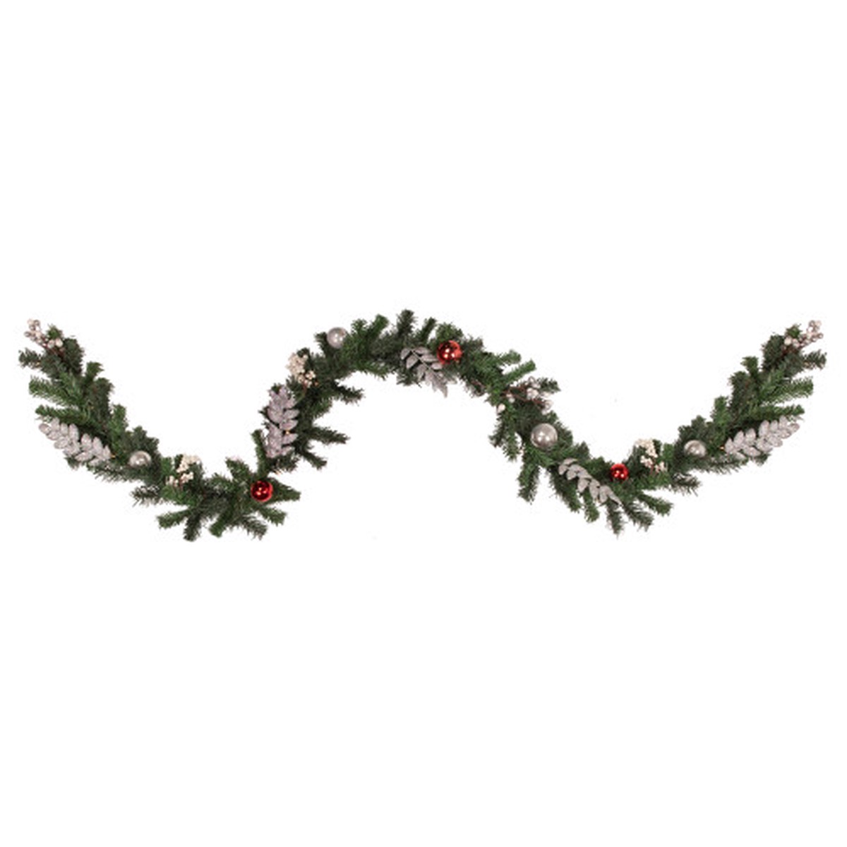 Pre-Lit LED Battery Operated Pre-Decorated Pine Christmas Garland - 9' x 12" - Warm White Lights