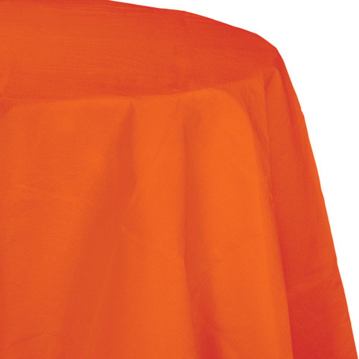 Round Disposable Picnic Party Table Covers - 82" - Orange - Club Pack of 12