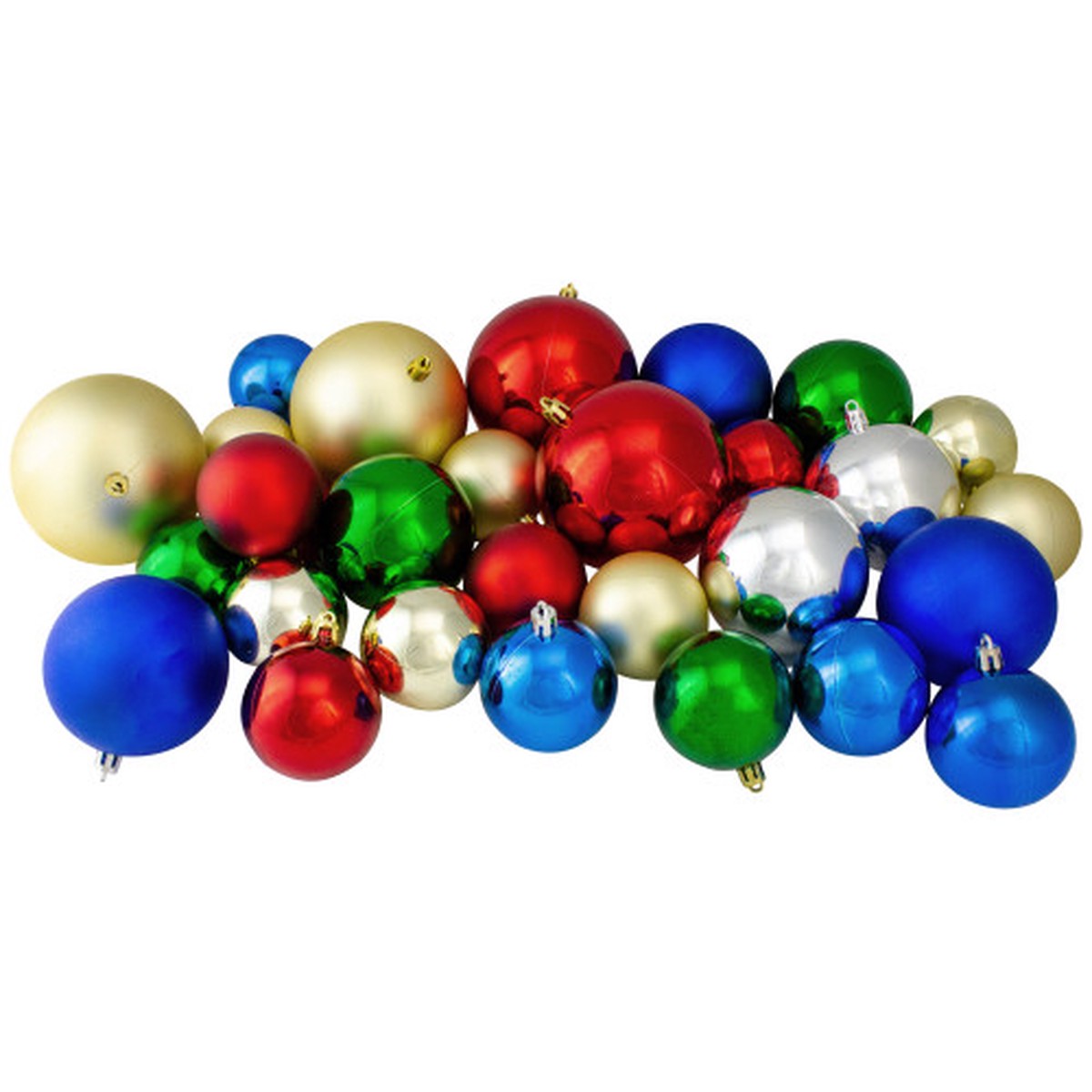 Shatterproof 2-Finish Christmas Ball Ornaments - 2.25" to 4" (100mm) - Multicolor - 50ct