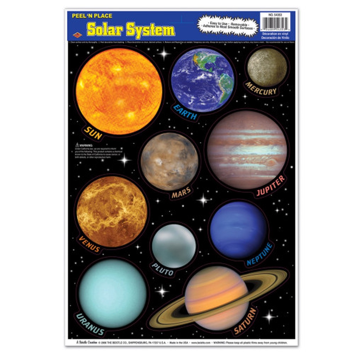 Solar System Wall Clings - Multicolor - Pack of 120