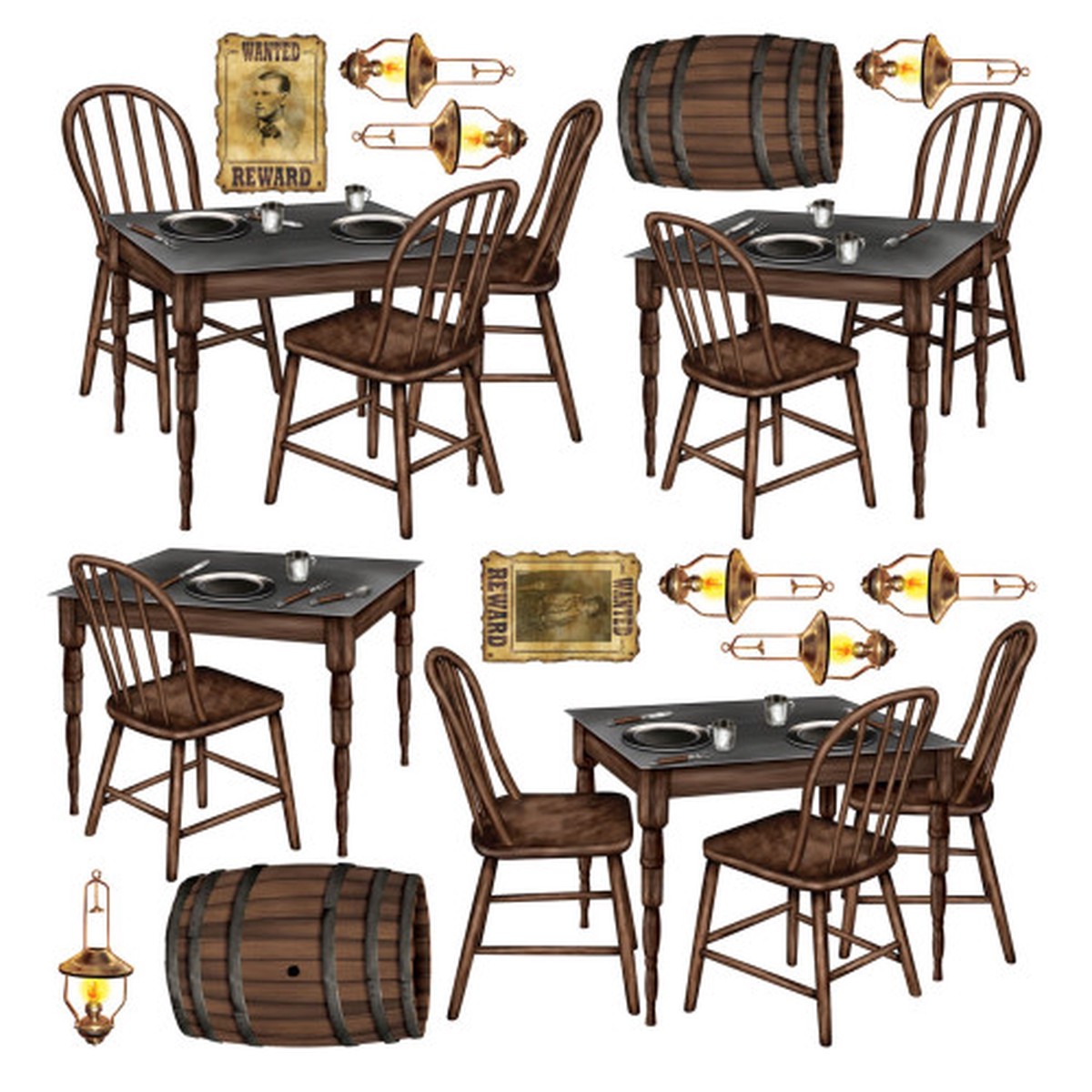 Western Saloon Table Photo Backdrop -39" - Brown and Gray - Pack of 180