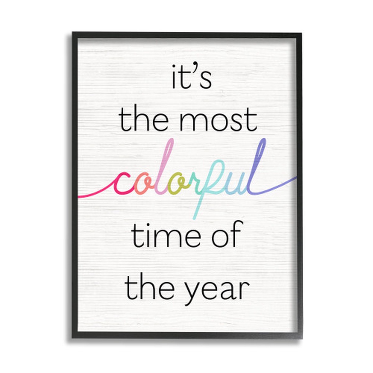 White and Black Most Colorful Time Whimsical XXL Framed Christmas Wall Art 30" x 24"