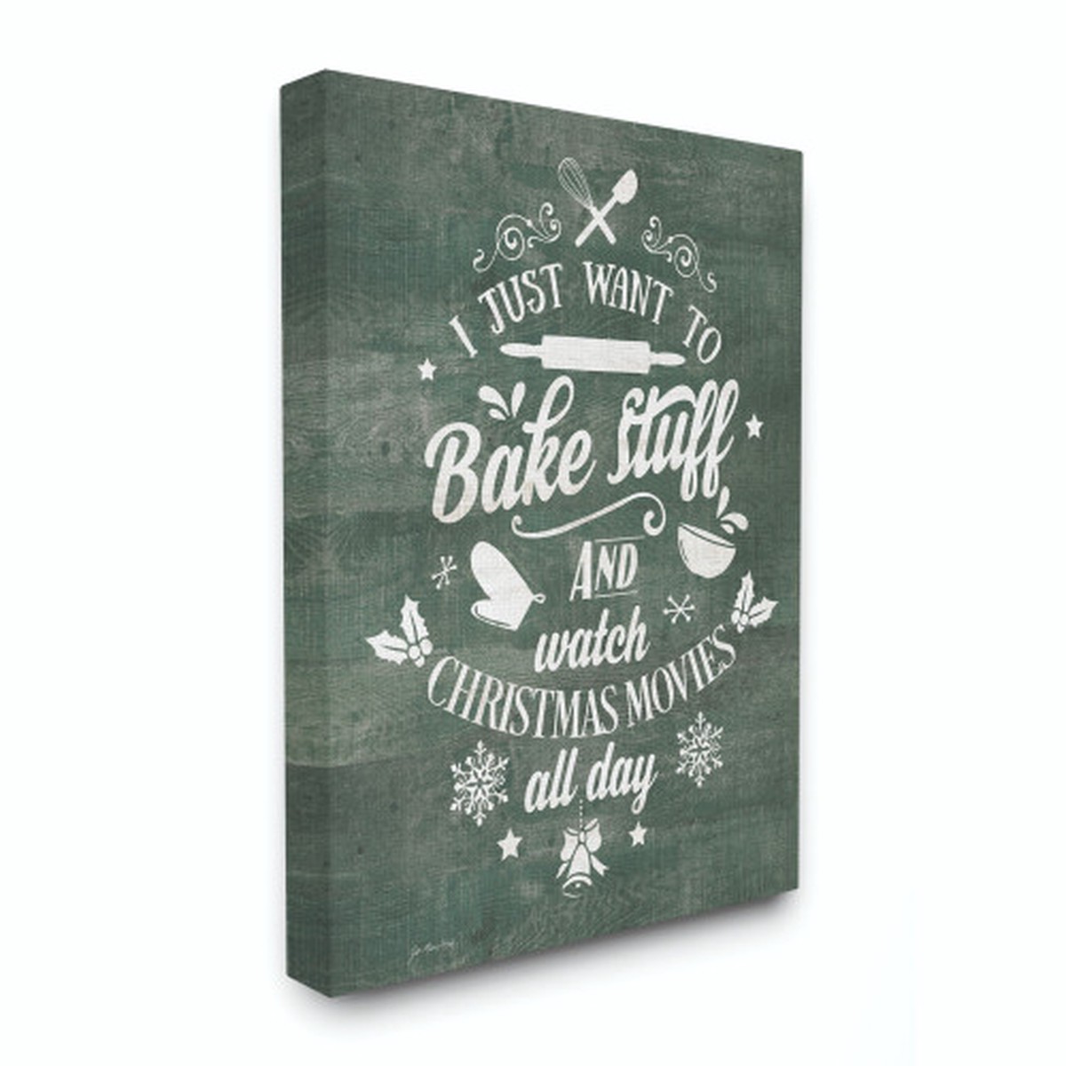 White and Green Bake Stuff Christmas XXL Stretched Canvas Wall Art 40" x 30"