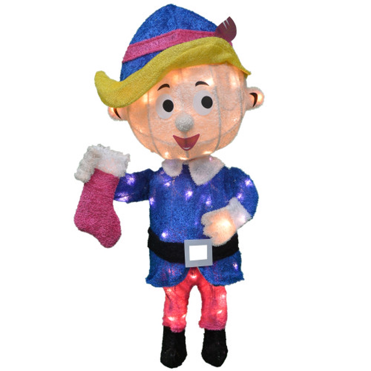 18" Lighted Hermey Holding Stocking Outdoor Christmas Yard Decoration