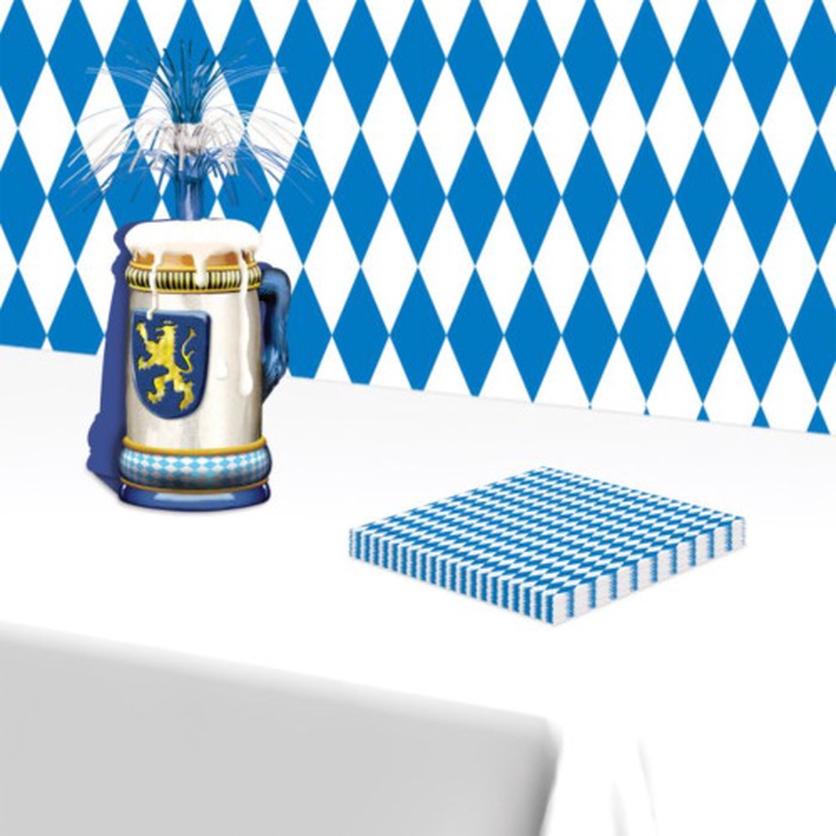 2-Ply Disposable Checkend Luncheon Party Napkins 6.5" - Blue and White Pack of 192