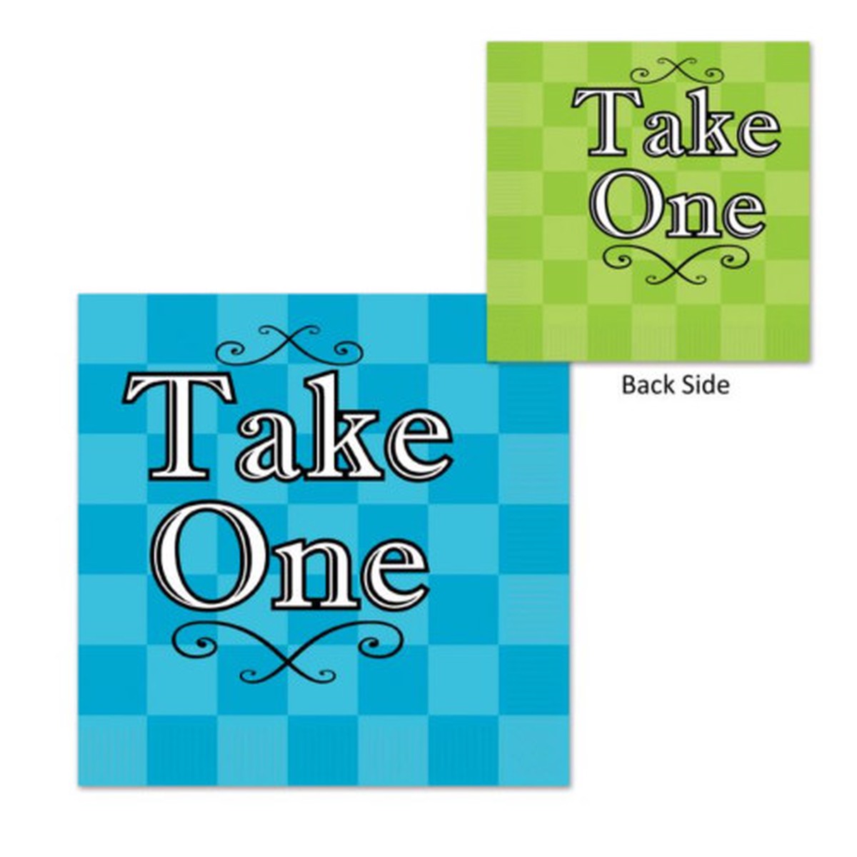 2-Ply Disposable Take-One Luncheon Tableware Napkins - 6.75" - Blue and Green - Pack of 192