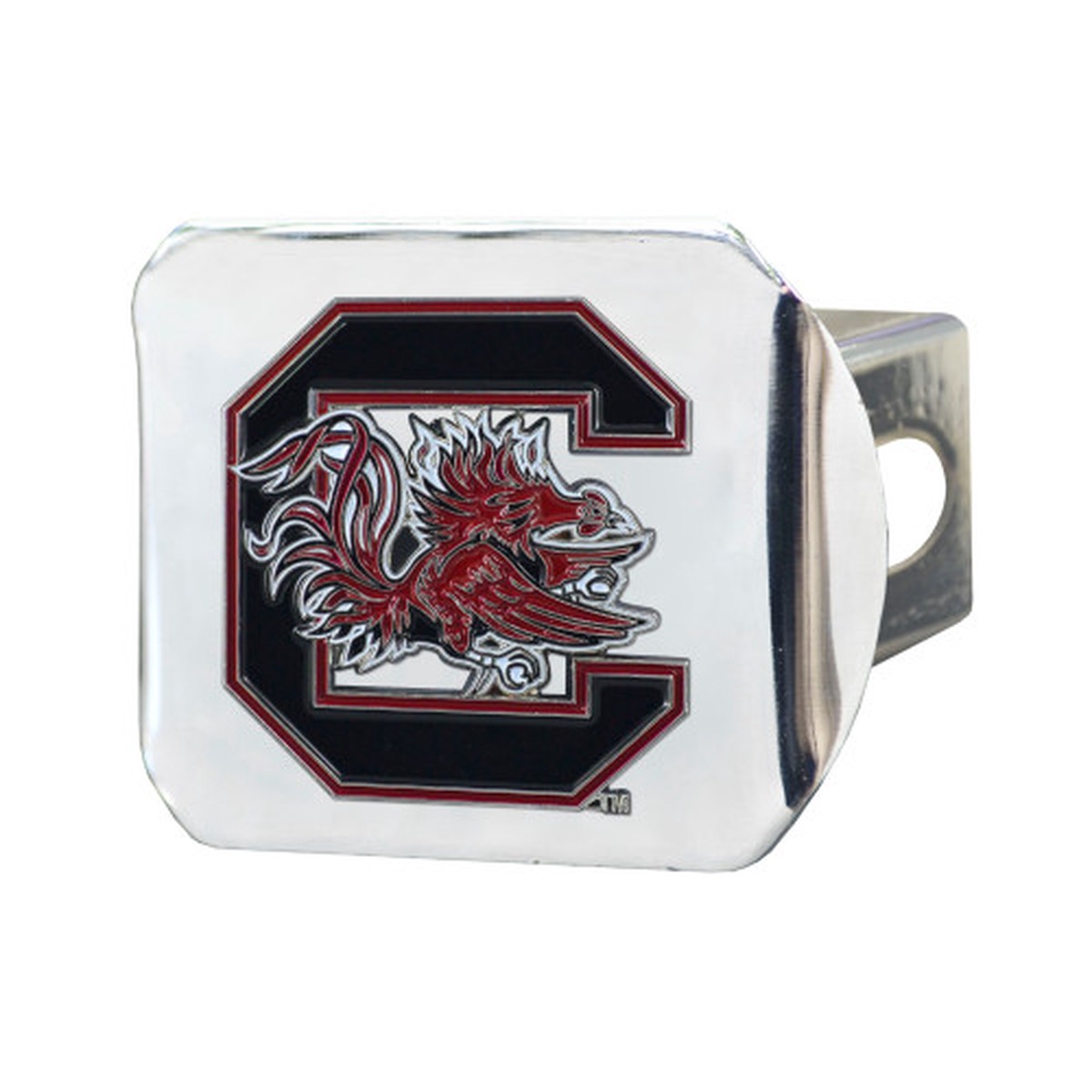 4" Silver NCAA University of South Carolina Gamecocks Color Class III Hitch Cover Auto Accessory