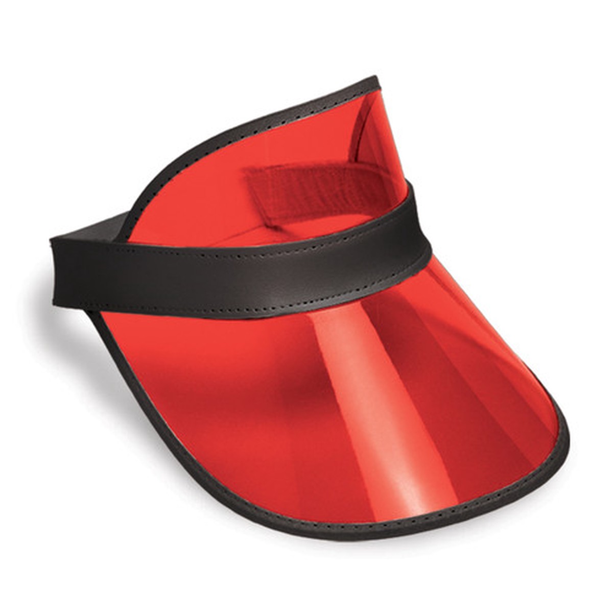 Club Pack of 12 Clear Red Plastic Dealer's Visor