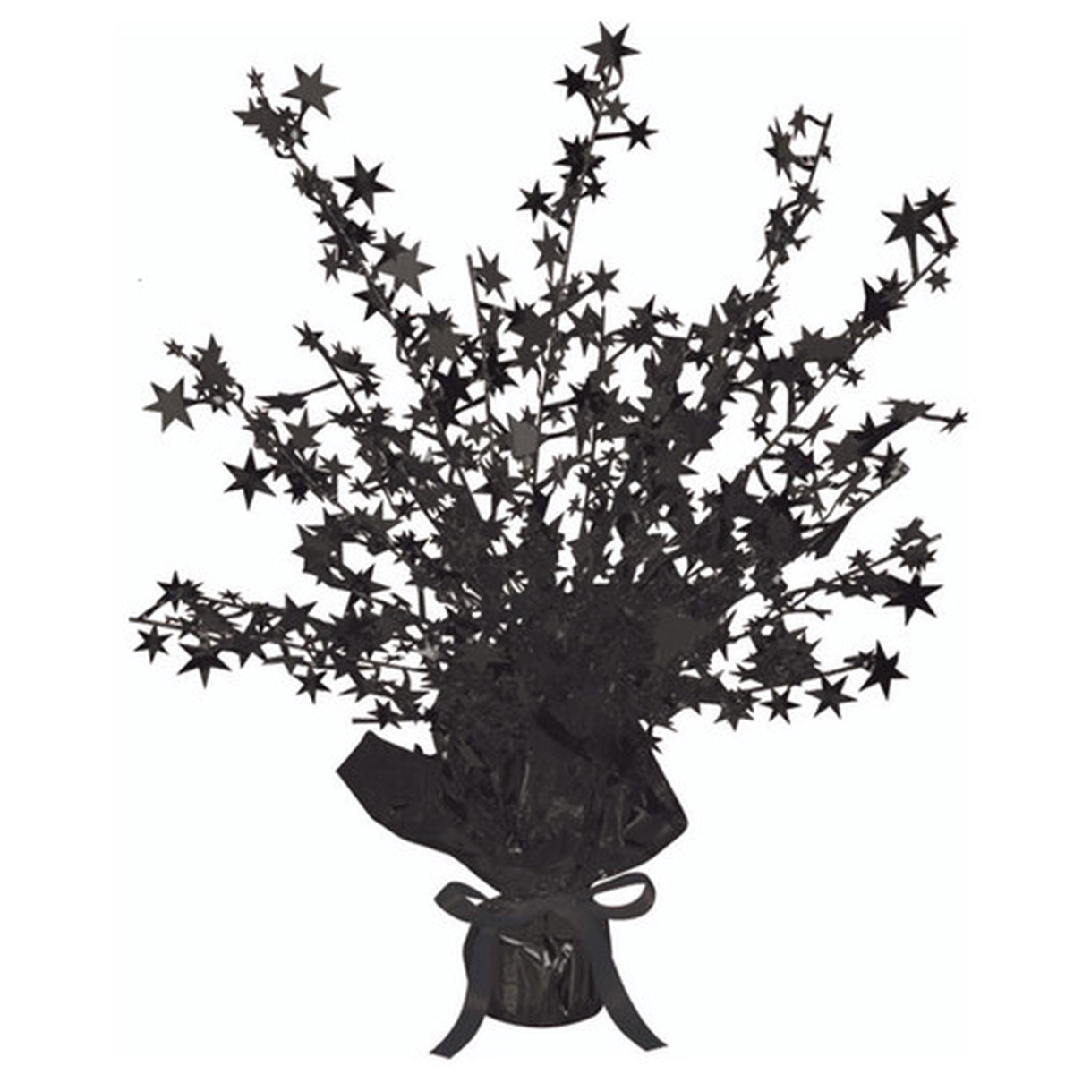 Metallic Stars Party Centerpieces - 15" - Black - Pack of 12