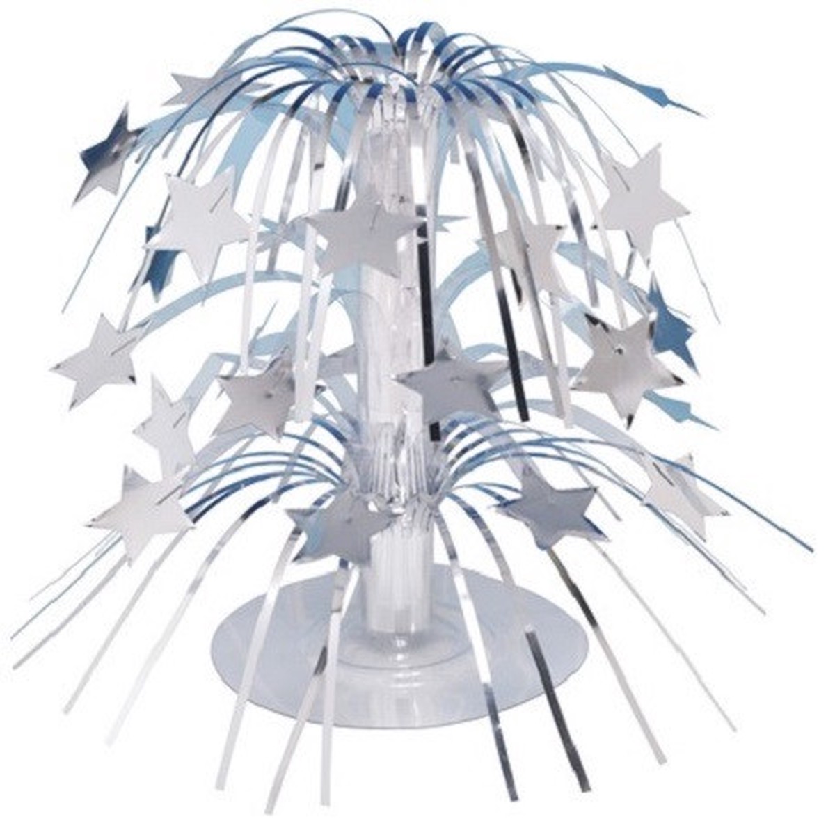 Pack of 6 Mini Silver Stars Cascading Centerpiece Party Decorations 8.5"