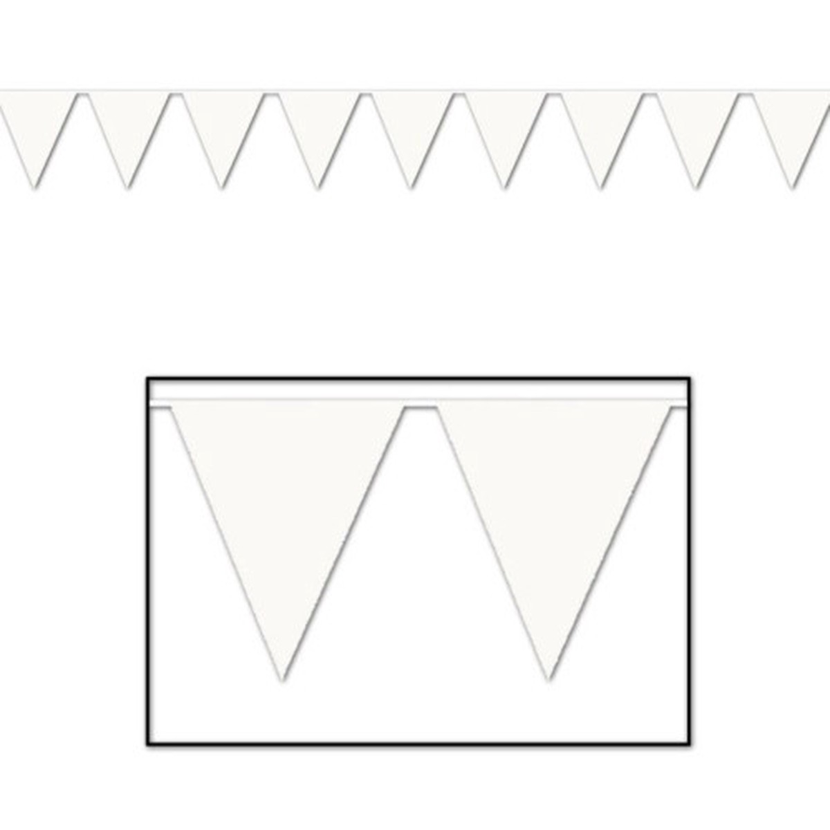 Pennant Banner Hanging Party Decorations - 12' - White - Pack of 12