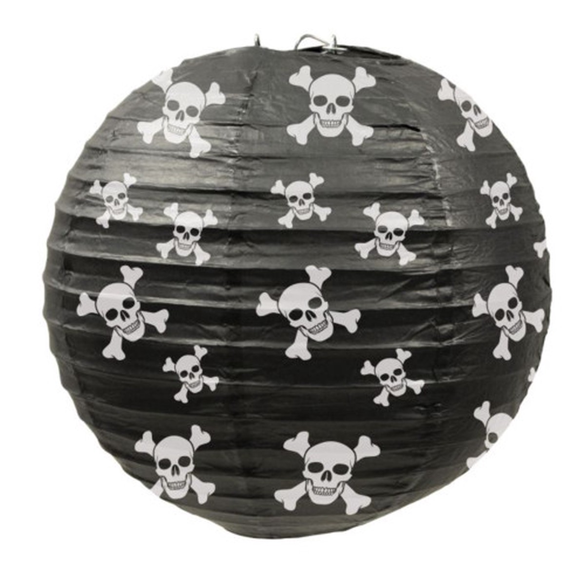 Pirate Skull Paper Lantern Party Decorations - 9.5" - Black and White- Pack of 18