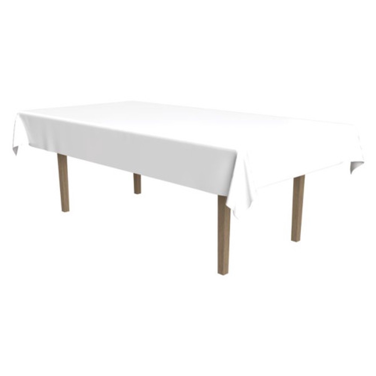 Rectangular Disposable Party Tablecloth - 108" - White - Pack of 12