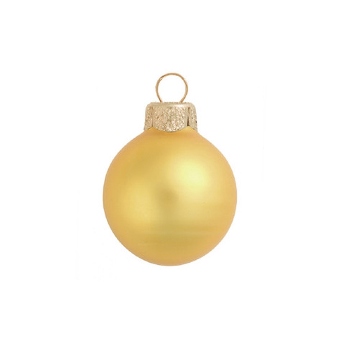 Small Matte Finish Glass Christmas Ball Ornaments - 2" (50mm) - Yellow Sun - 28ct
