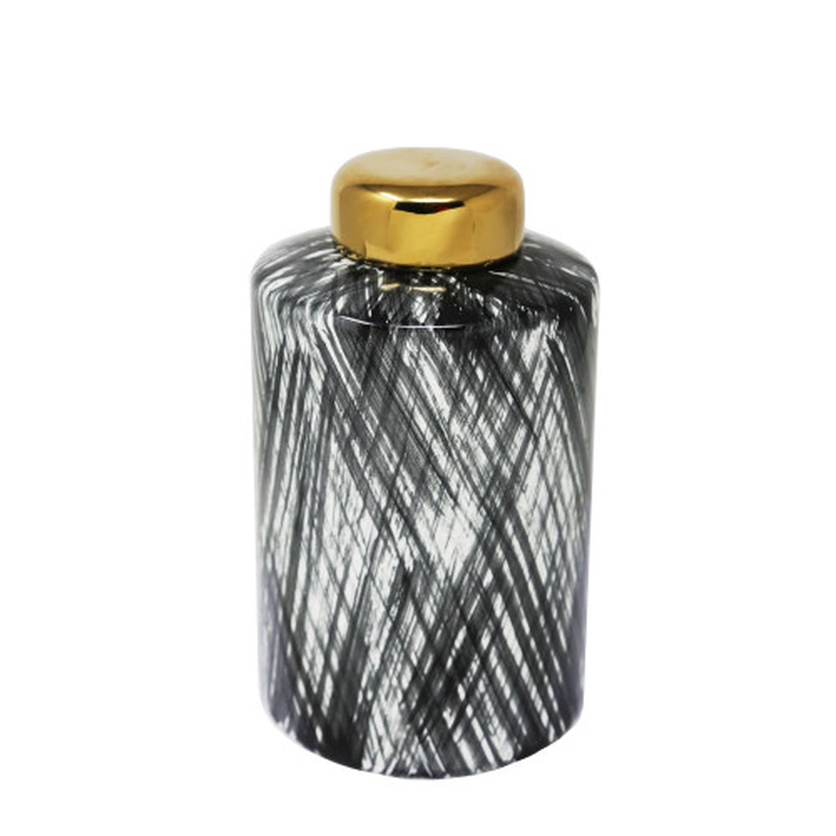 Textured Ginger Jar with Lid - 9.5" - Black and White