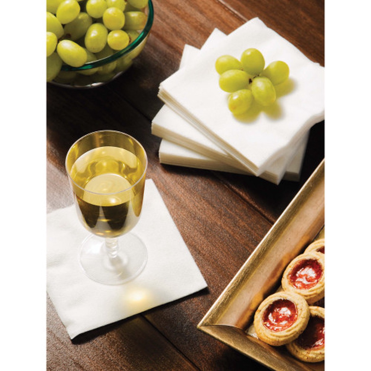 3-Ply Disposable Beverage Napkins - 5" - White - Club Pack of 288