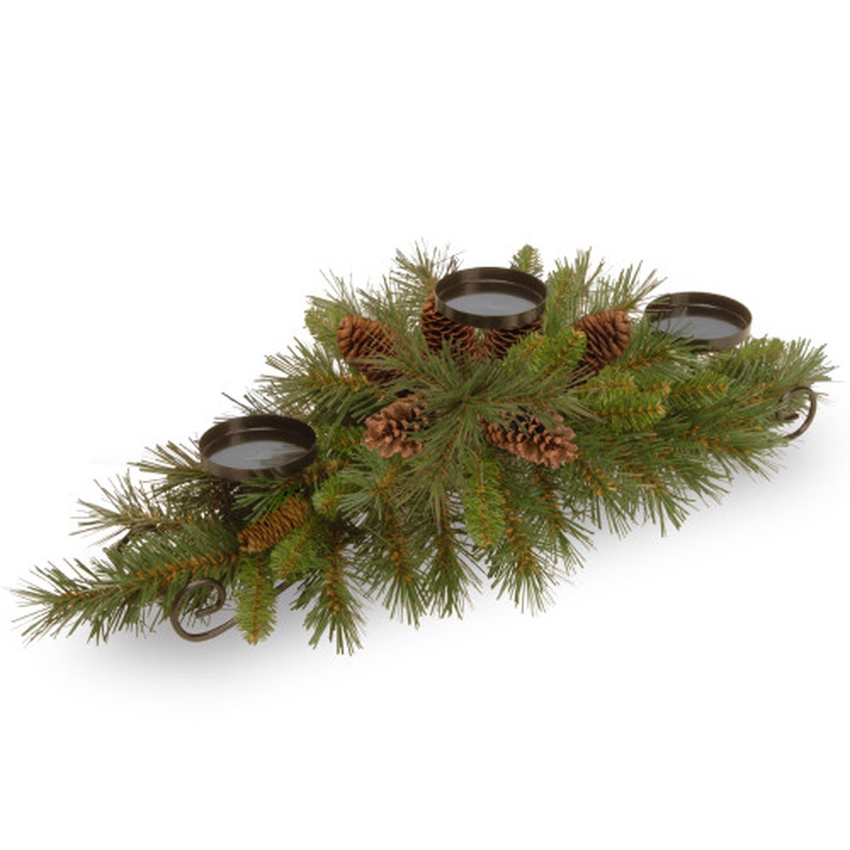 31" Pine Cone Artificial Christmas Centerpiece and Candle Holder