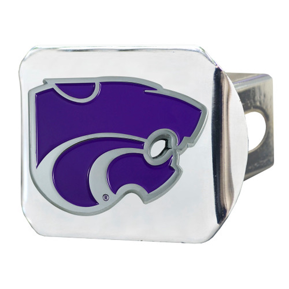 4" Stainless Steel and Purple NCAA Kansas State Wildcats Hitch Cover