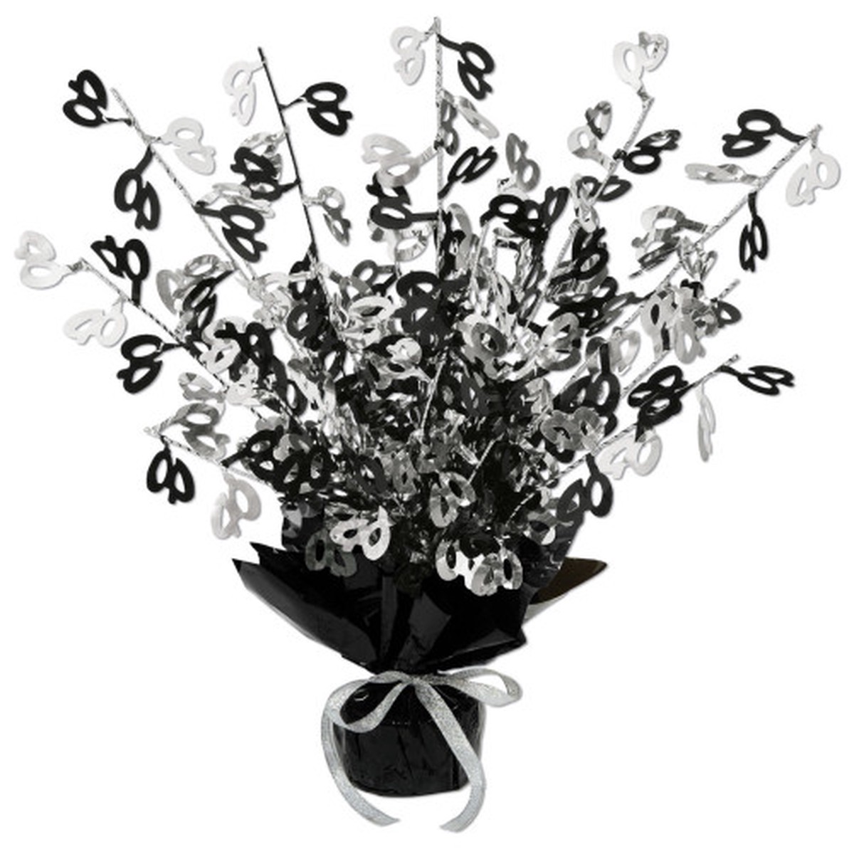 “40” Birthday Party Centerpieces – 15″ – Black and White – Pack of 12