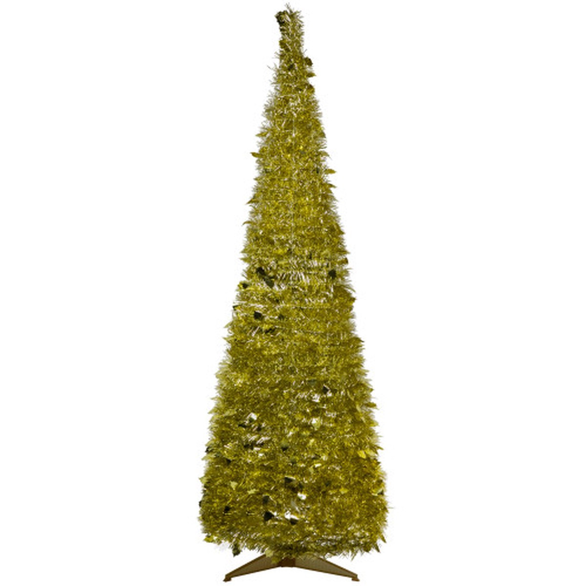 6' Gold Tinsel Pop-Up Artificial Christmas Tree - Unlit