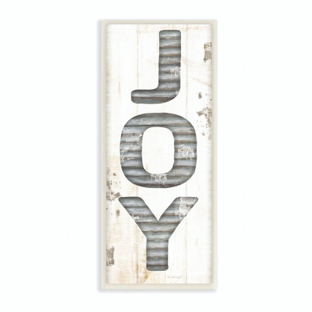 Black and White Joy Holiday Christmas Wall Plaque Art 17" x 7"
