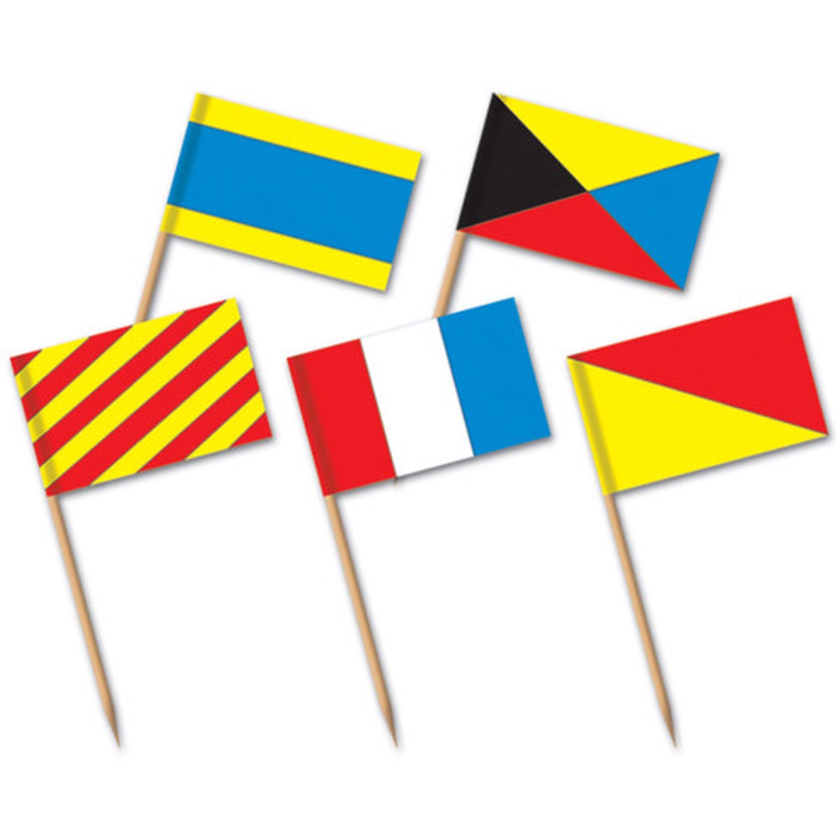 Club Pack of 12 Red and Yellow Nautical Flag Food or Drink Decoration Party Picks 2.5"