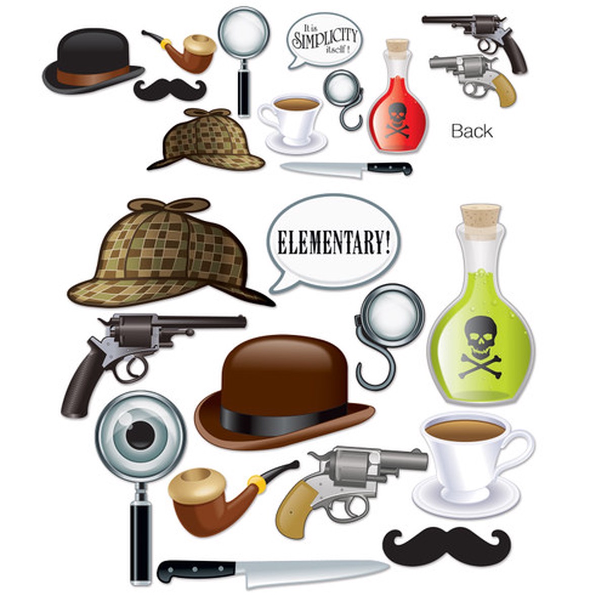 Club Pack of 144 Multi-Color Detective Photo Fun Signs 12.5"