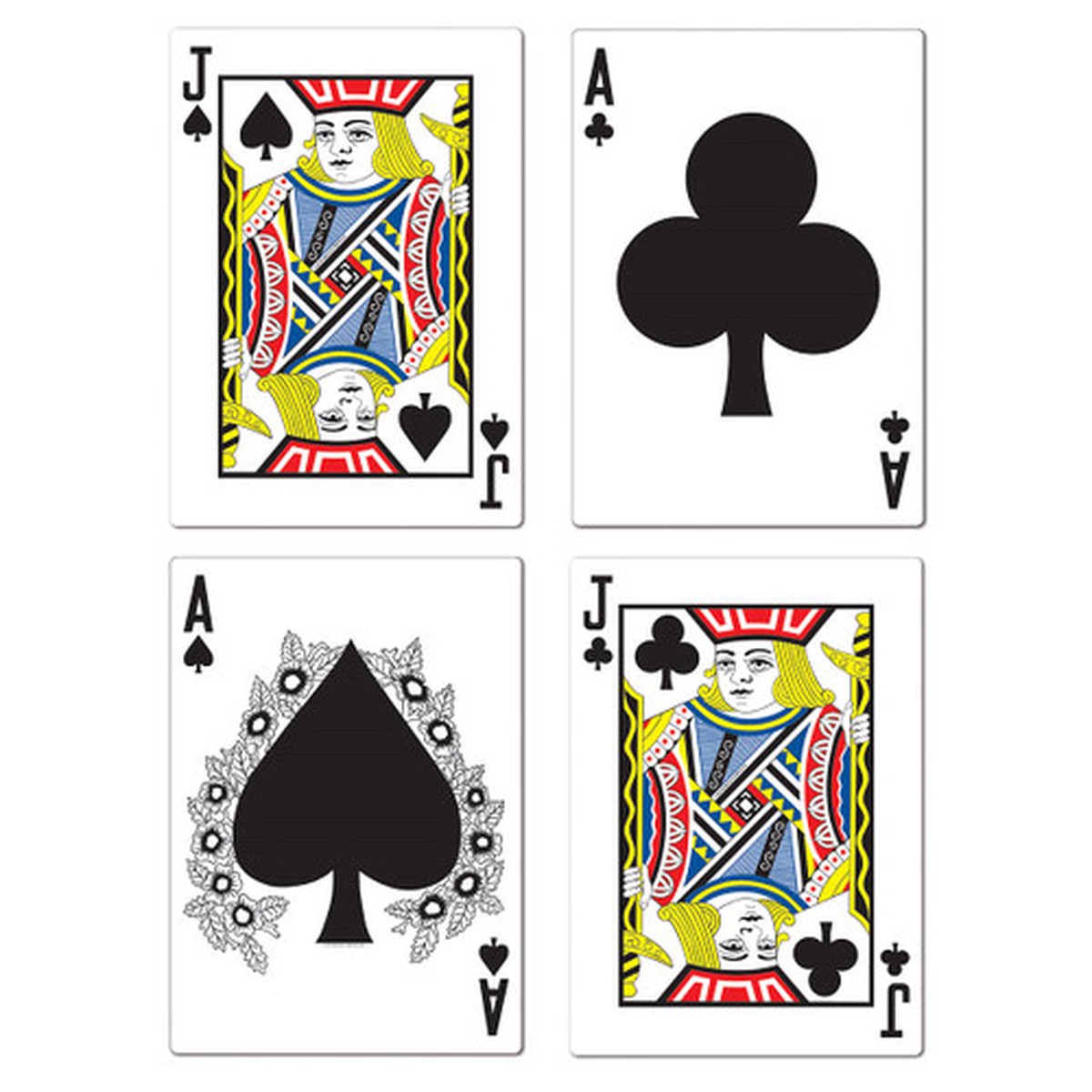 Club Pack of 48 Blue and Red Casino Night Themed Blackjack Cutout Party Decors 25"