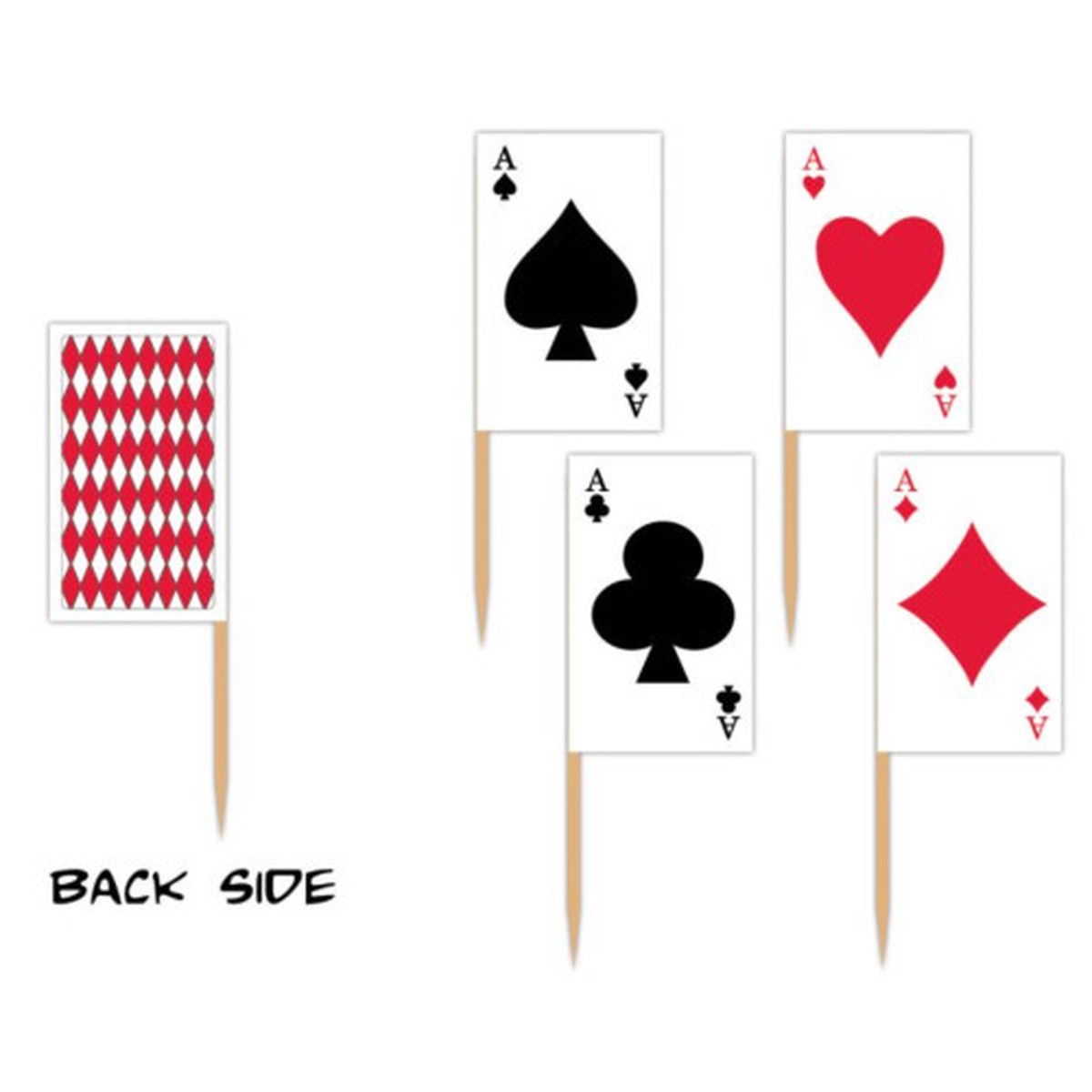 Disposable Playing Card Food Party Picks - 2.5" - Multicolor - Pack of 600