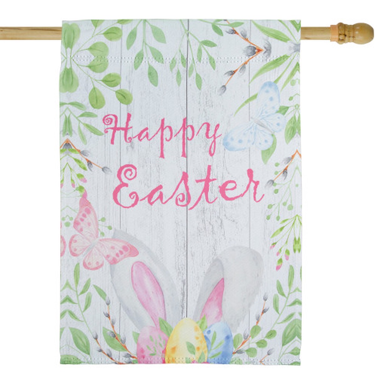 Happy Easter Bunny Ears Outdoor House Flag 28" x 40"