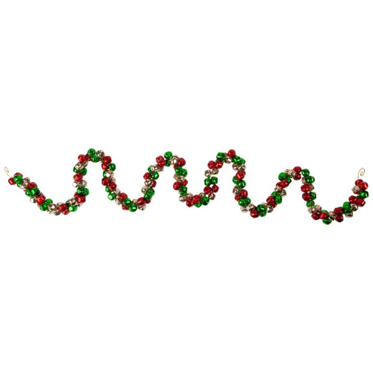 Jingle Bell Christmas Garland - 5' - Red, Green, Gold