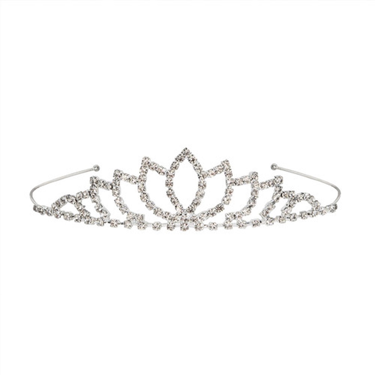 Pack of 6 Silver with Clear Rhinestones Royal Costume Tiara - Adult One Size