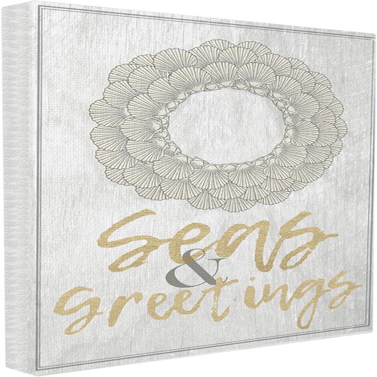 Seas and Greetings Shell Wreath Christmas Wall Art - 15" x 10"