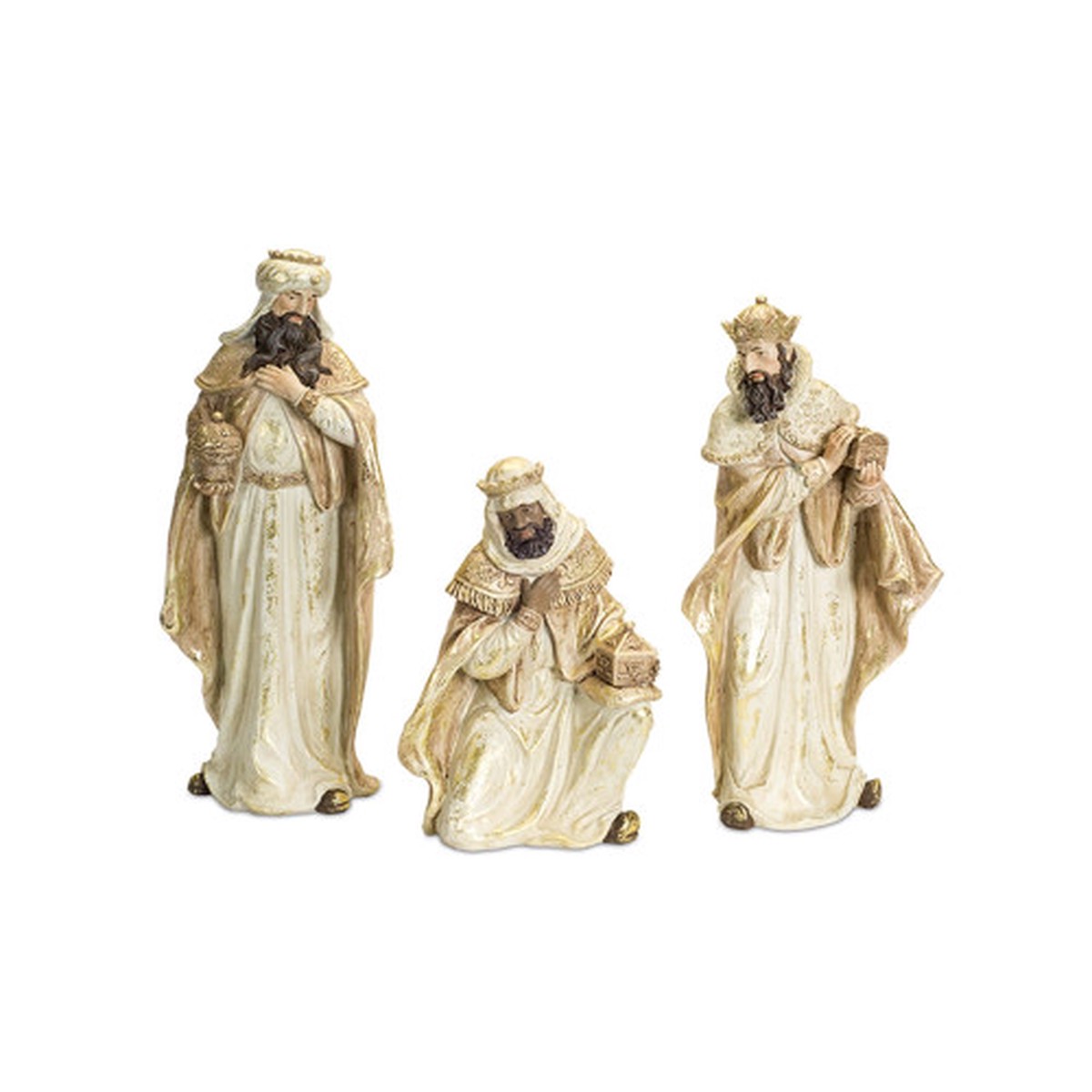 Set of 3 Distress Three Wiseman Nativity Christmas Figurines 19"