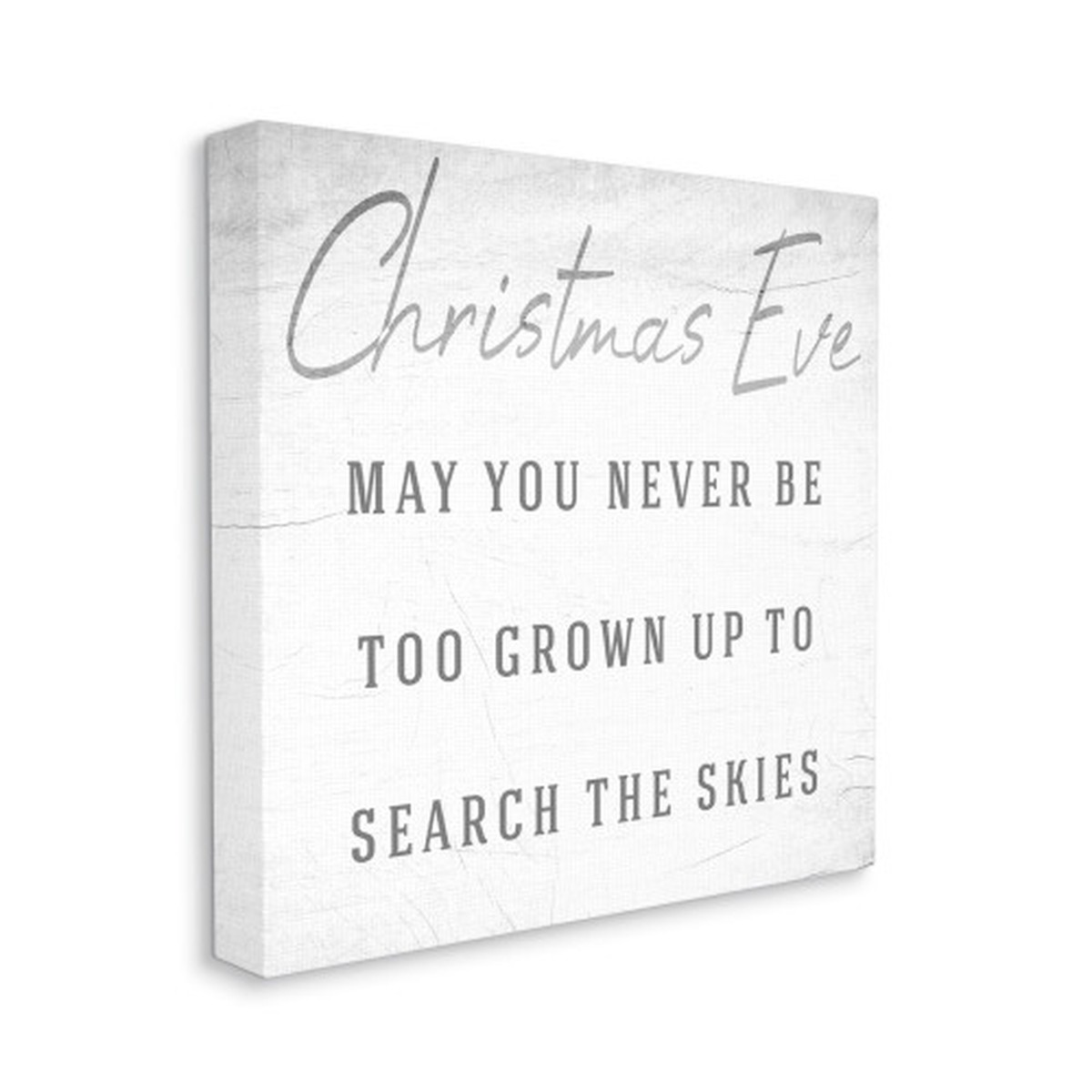 White and Gray Search the Skies Christmas Eve Square Canvas Wall Art Decor 36" x 36"