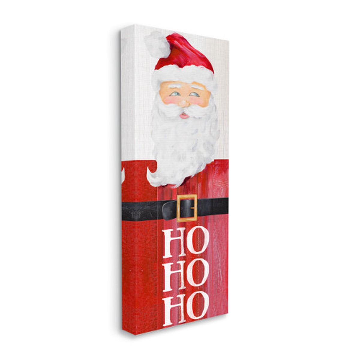 White and Red Santa Claus in Christmas Suit Stretched Canvas Wall Art 30" x 13"