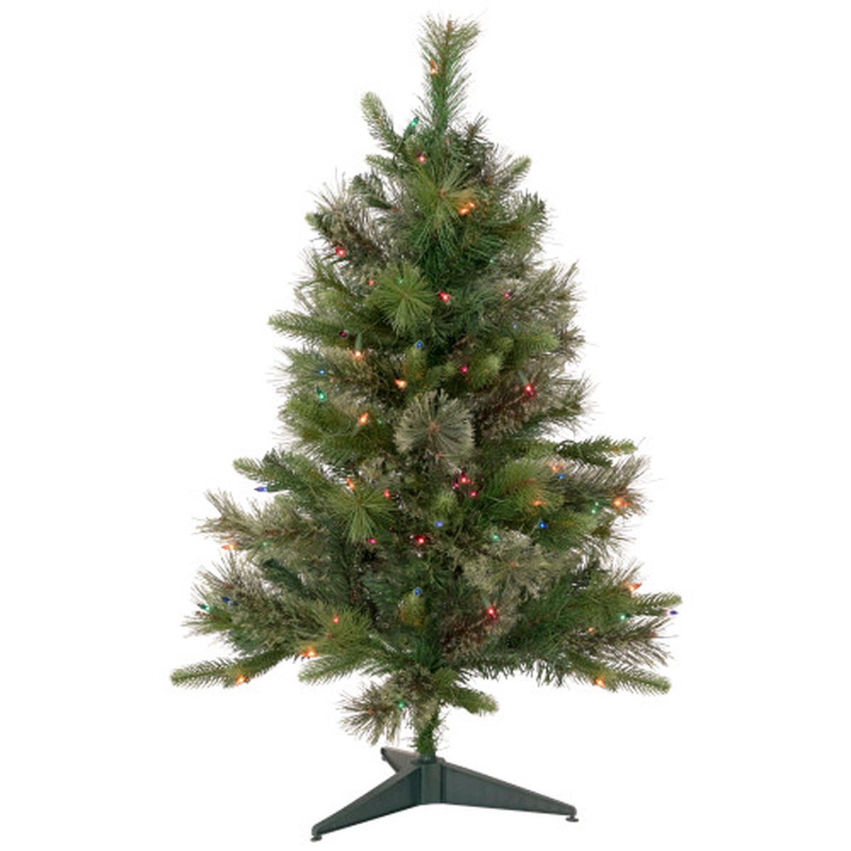 3' Pre-Lit Kingston Cashmere Pine Full Artificial Christmas Tree - Multi Lights